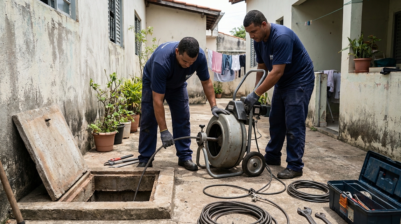 Desentupimento de Coluna Sanitária no Jardim Floresta, Patos de Minas‑MG